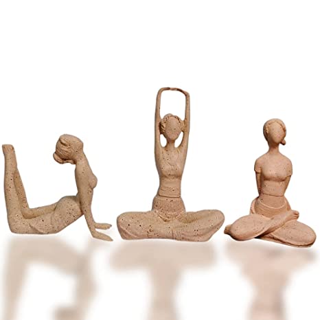 Nordic Resin Yoga Poses Figurine Lady Figure Sandstone Simple Styles Statue  Home Yoga Studio Decor Crafts