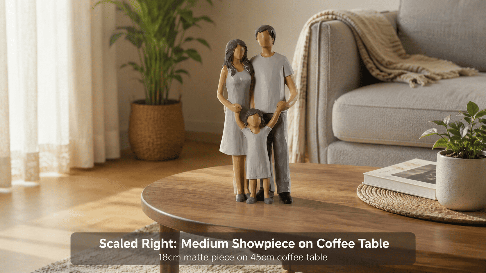 matte ceramic accent piece on coffee table
