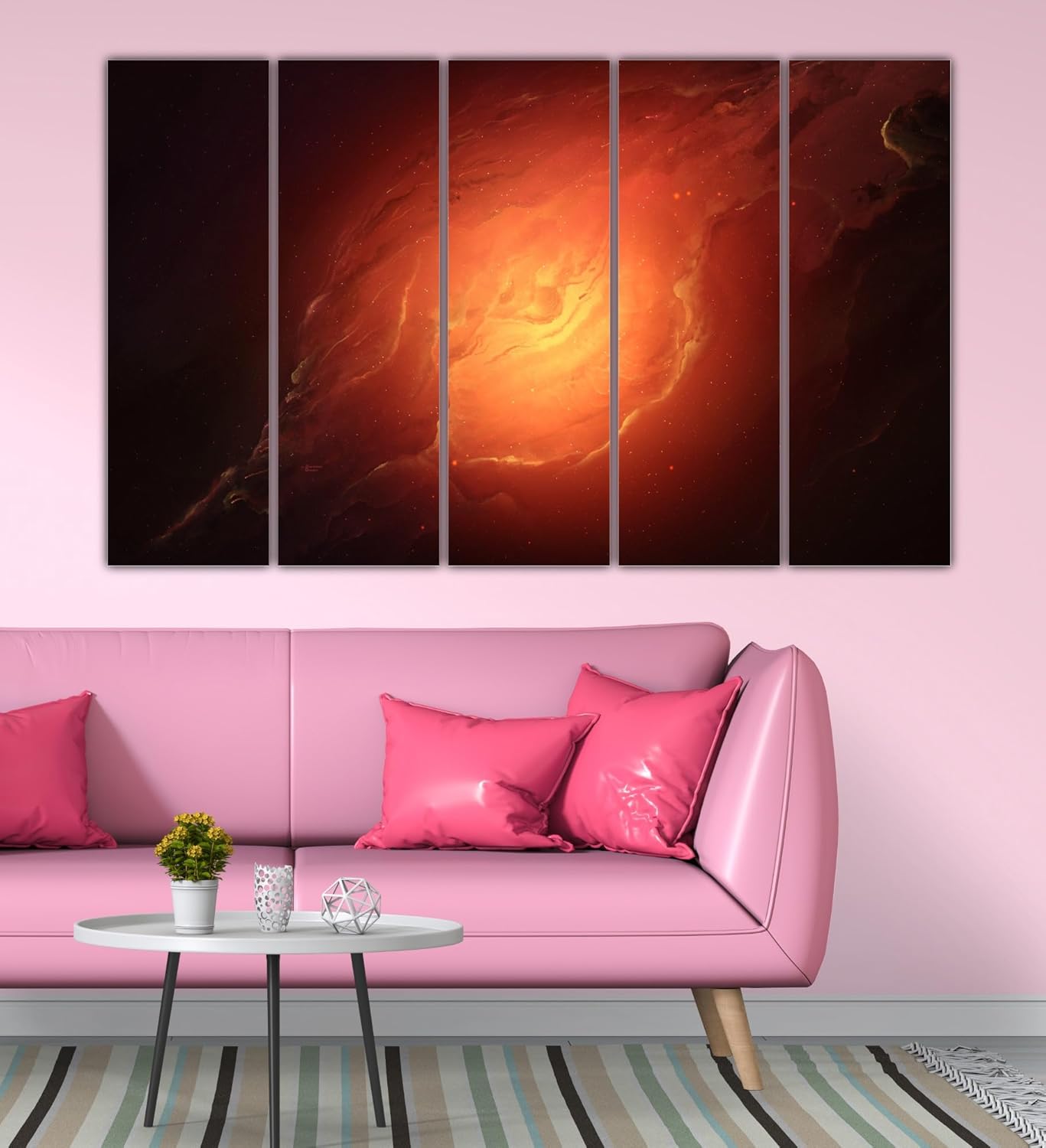 Blastoff Your Walls: Framed Space Photography Multi-Panel Wall Art close-up of cosmic clouds, revealing intricate star details.