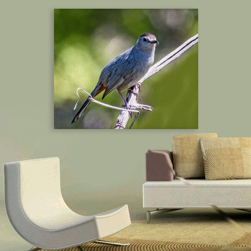 Branch & Bird Banter unframed Animals Wall Art showing birds perched on a branch