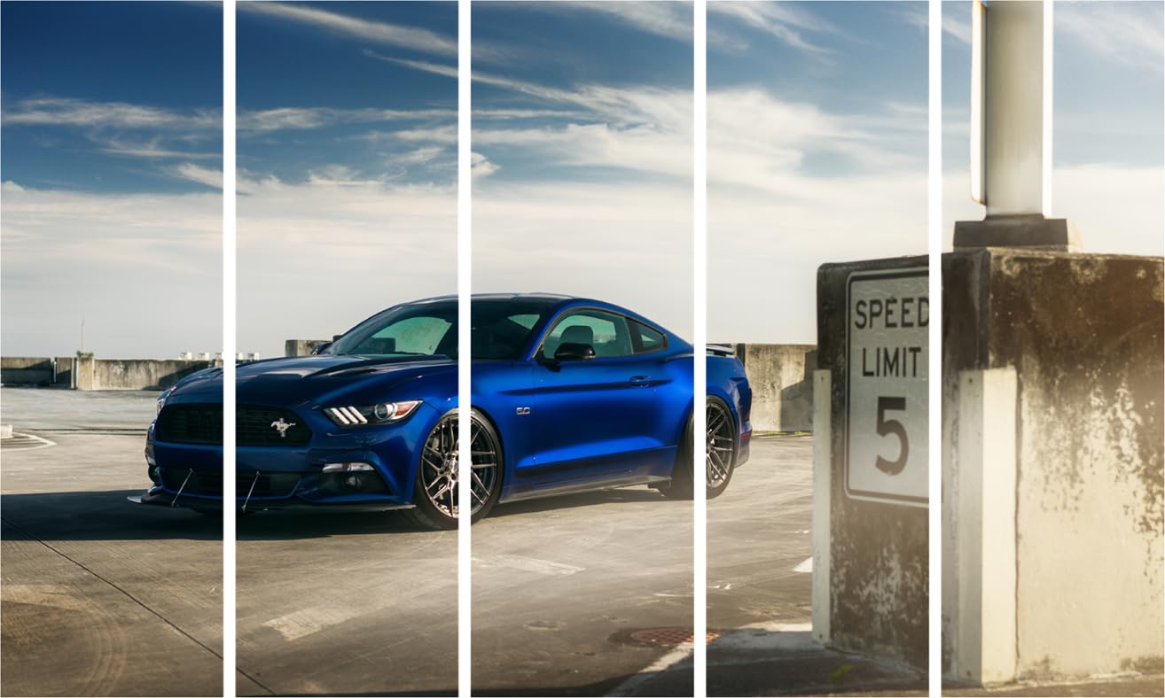 Mustang Mayhem: Framed Multi-Frame Transportation Wall Art That'll Rev Up Your Walls (150x76cm)