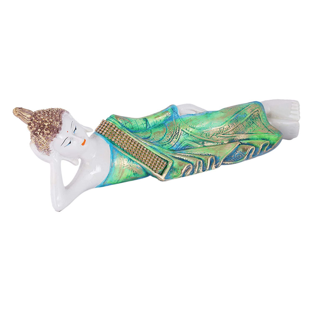 White Lord Buddha Figurine in Sleeping Pose
