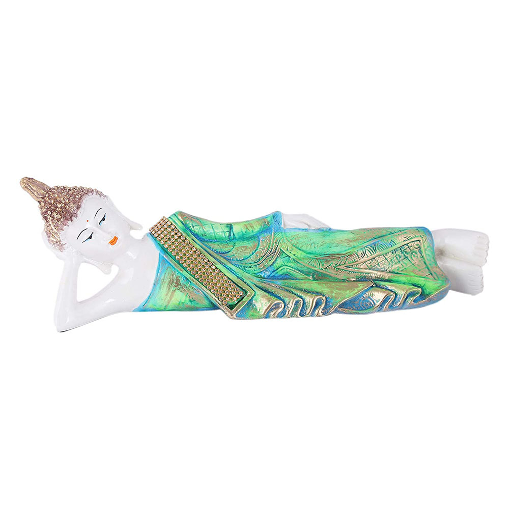 White Lord Buddha Idol in Sleeping Pose