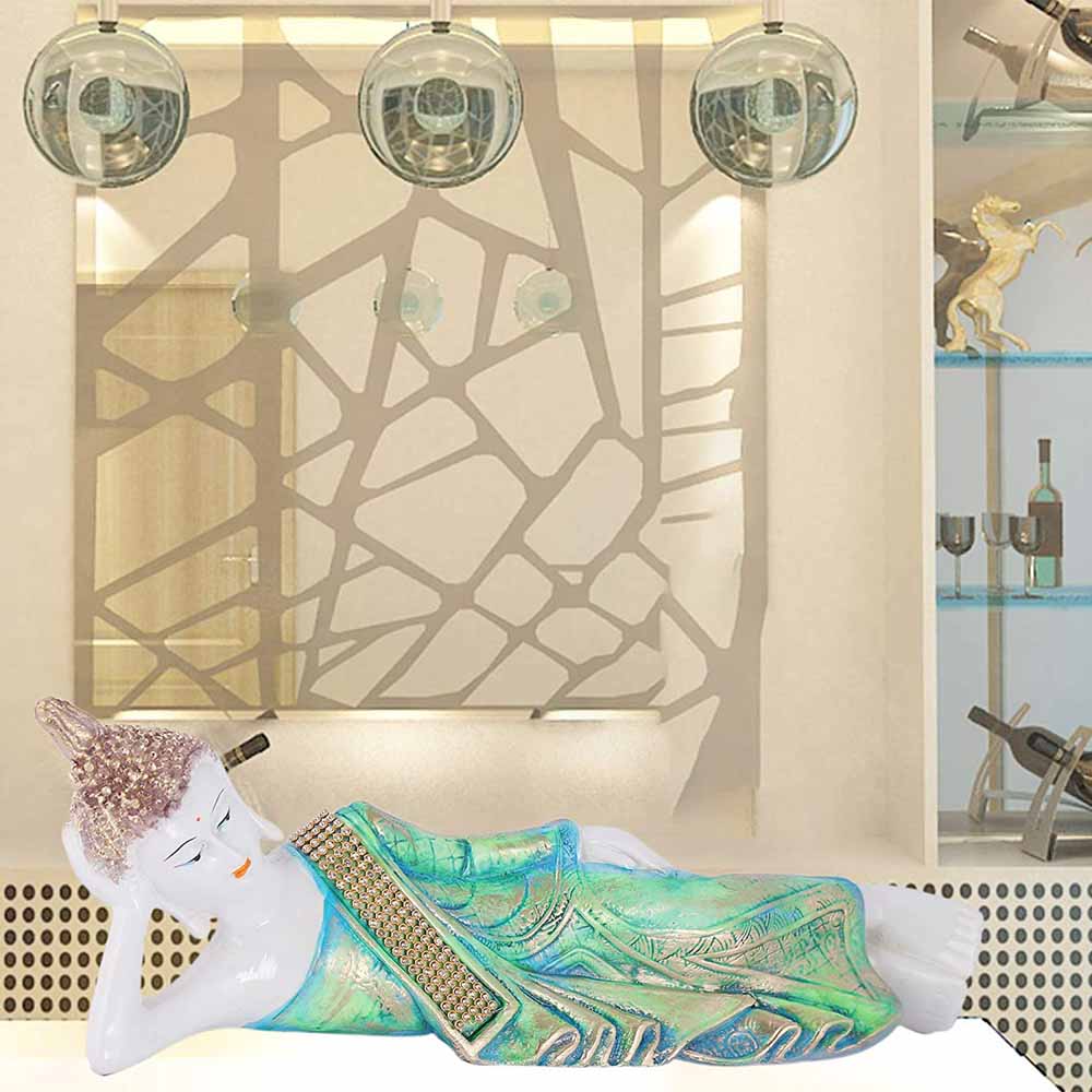 White Lord Buddha Statue in Sleeping Pose