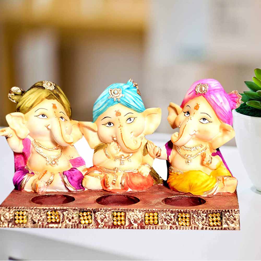 Lord Ganesha Statue in Three Mudras