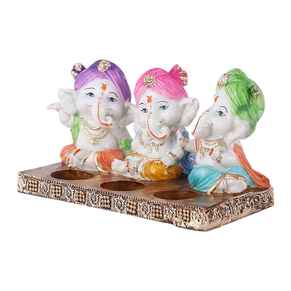 3 Set Ganesha Statues With Tealights