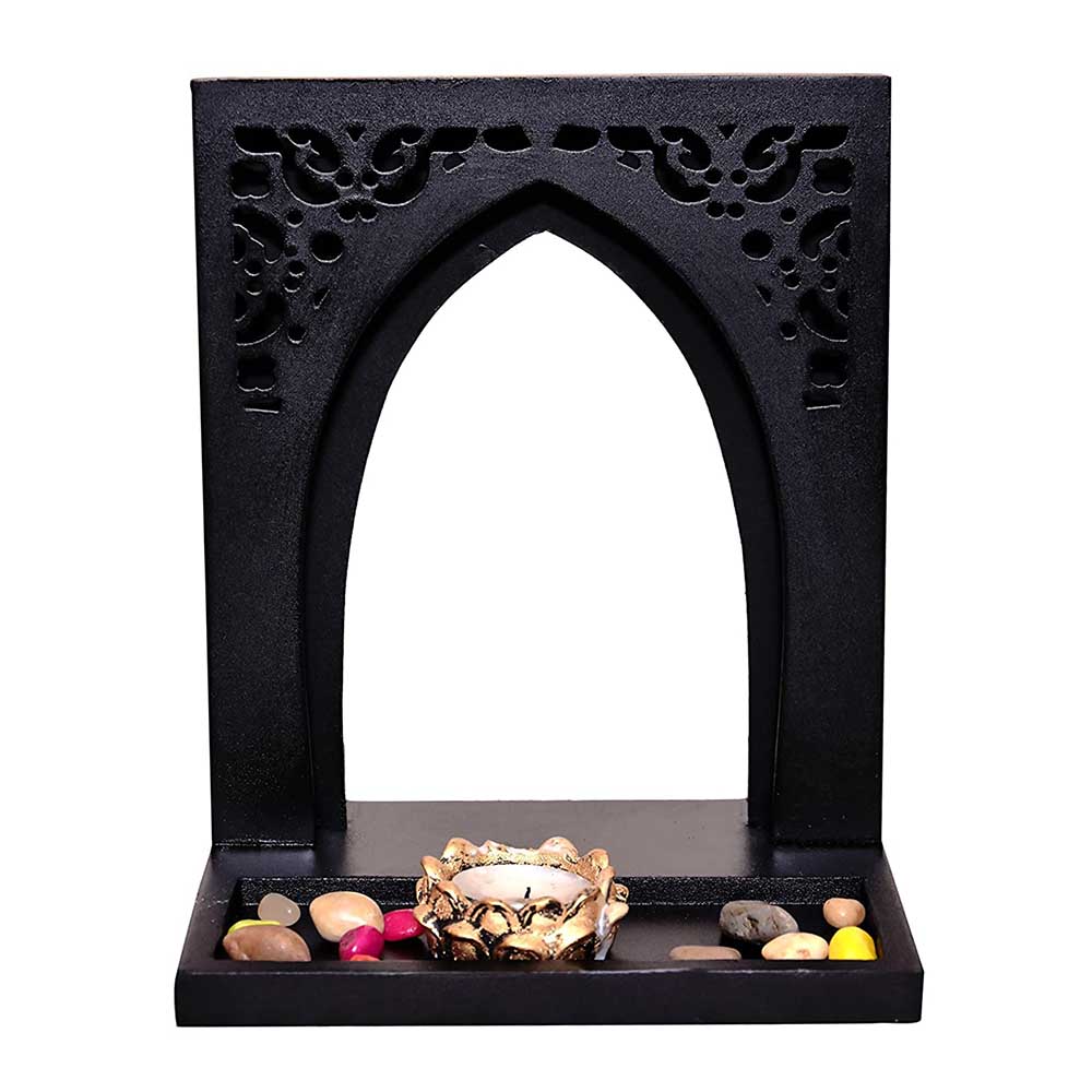 Lord Buddha Face Idol with a Wooden Stand