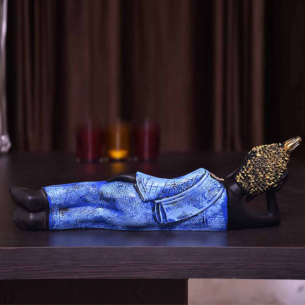 Blue And Black Polyresin Buddha Statue Idol