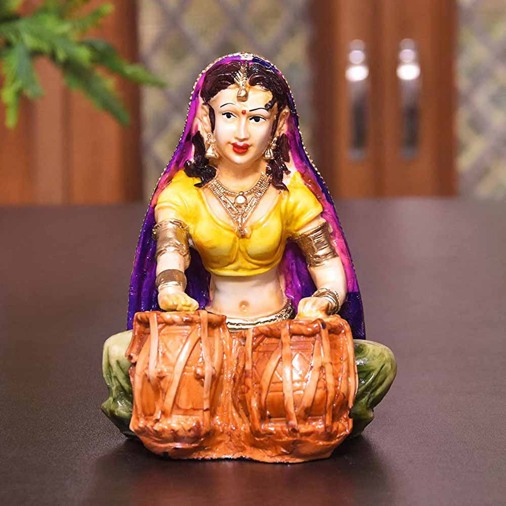 Multicolor Rajasthani Couple Statue