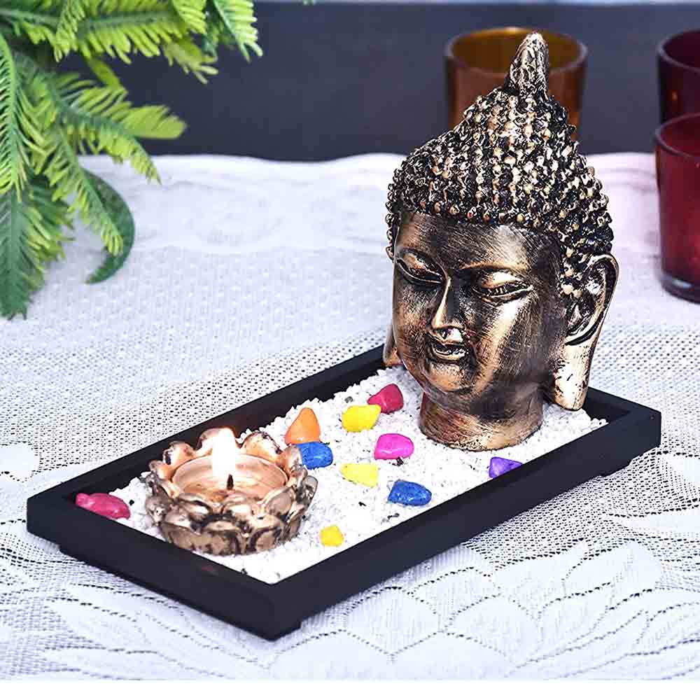 Gold Polyresin Buddha Face Statue Online