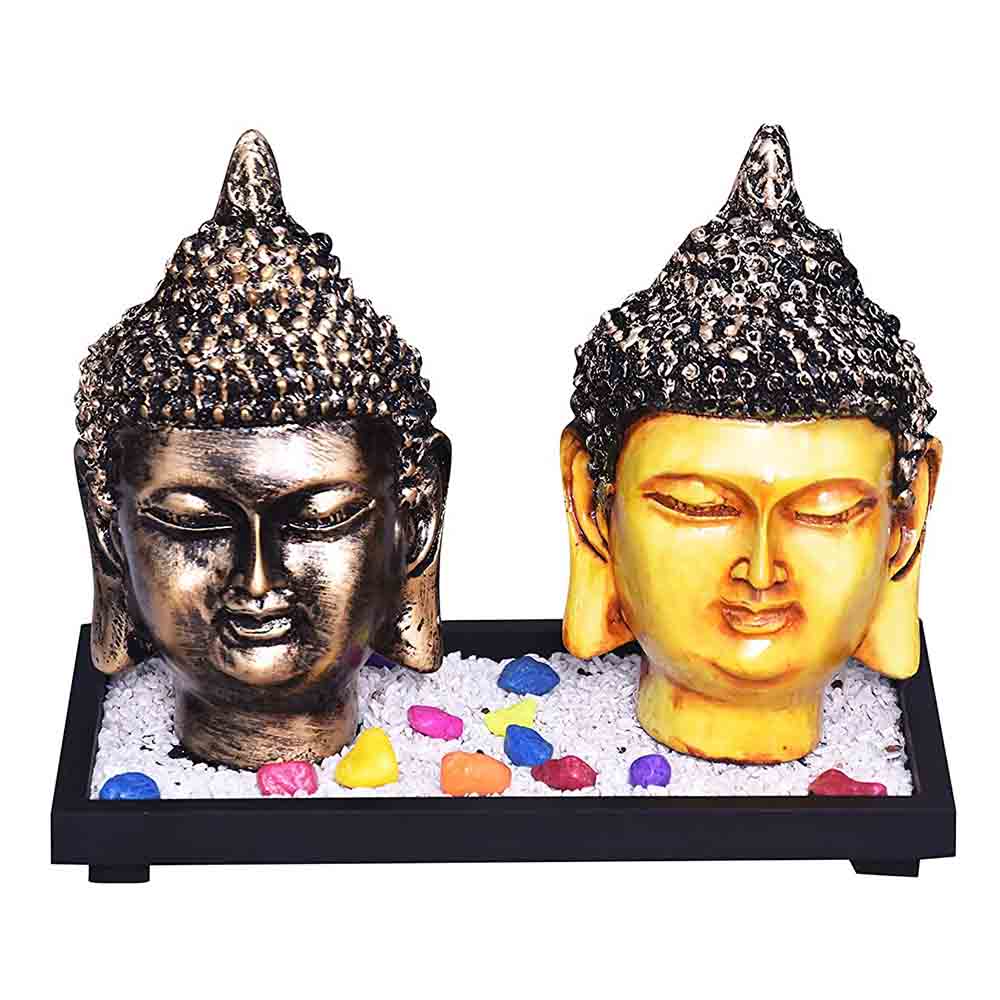 Set of 2 Buddha Face Statue