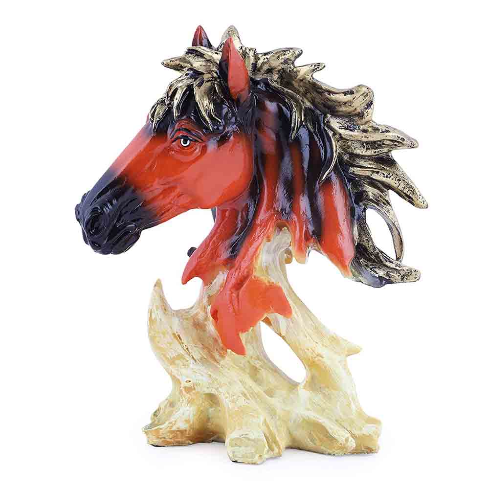 Wooden Finish Resin Horse Face Online