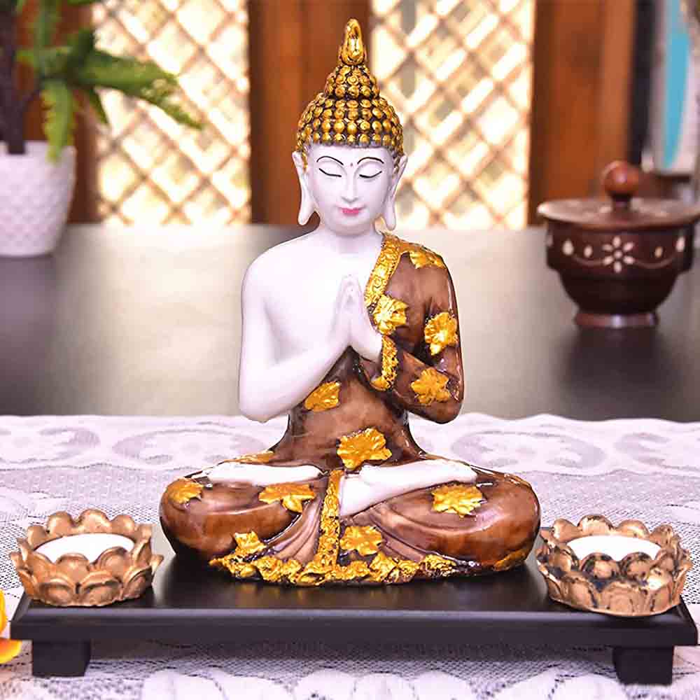Meditating Buddha Statue With Tray Online