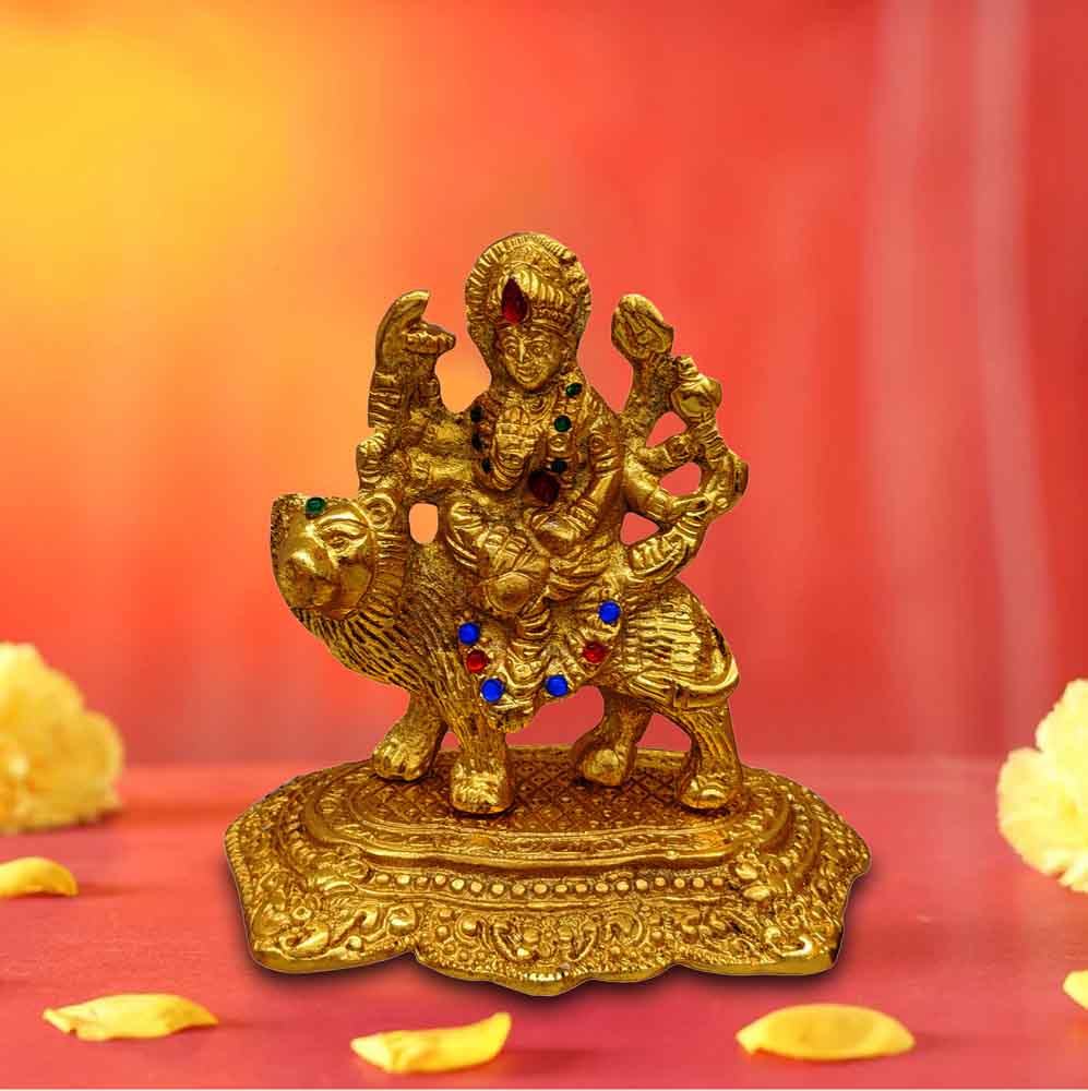 Buy Decorative Colourful Brass Durga Idol Online in India 