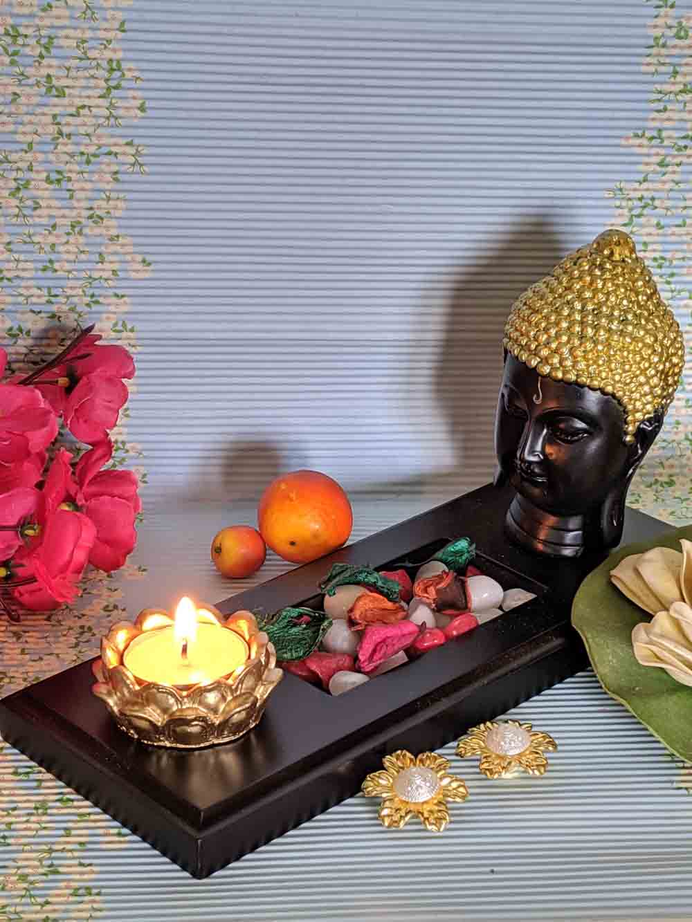 Buddha Face Idol on Tray