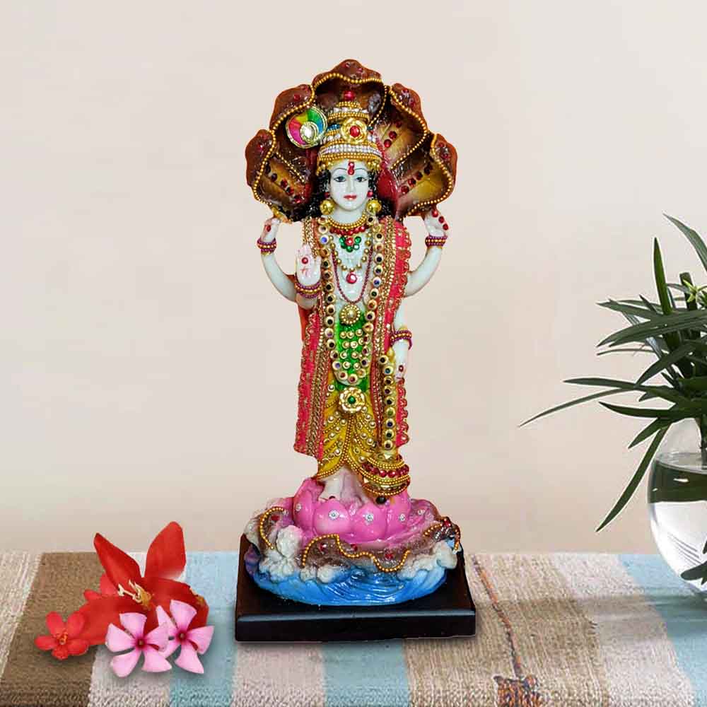 Lord Vishnu Brass Statue in Standing Pose Buy online @ best price –  ompoojashop