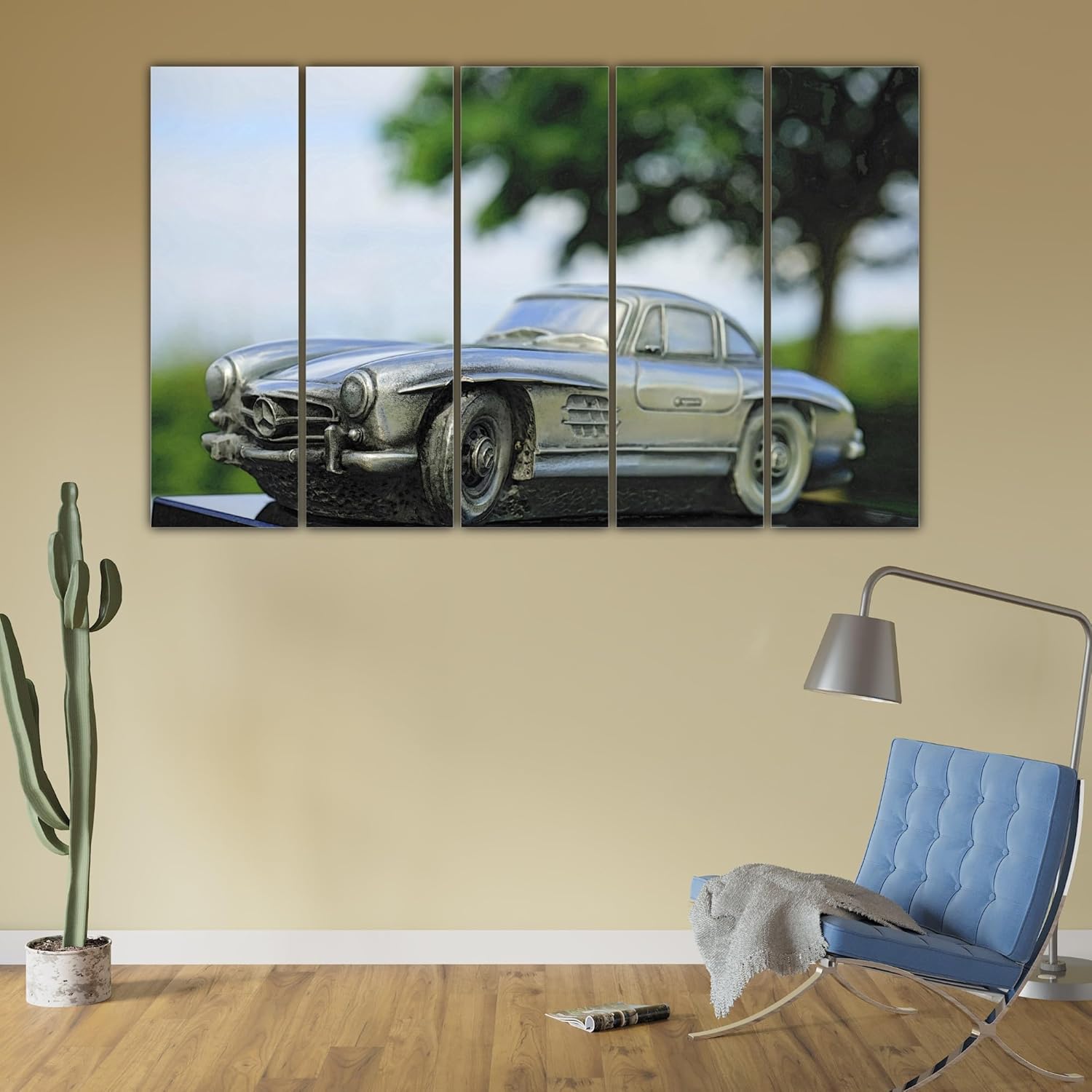 Close-up of colorful car panels in the Car-tastic Mini Car Multi-Frame Framed Wall Art