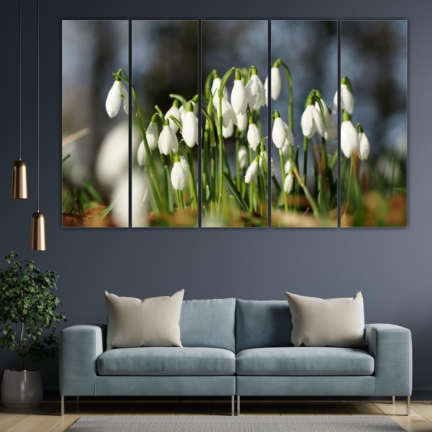 Angle view of Flower-tastic Photography Framed Wall Art: Bloom Your Walls in Multi-Frame Magic highlighting the laminated splash-resistant surface.