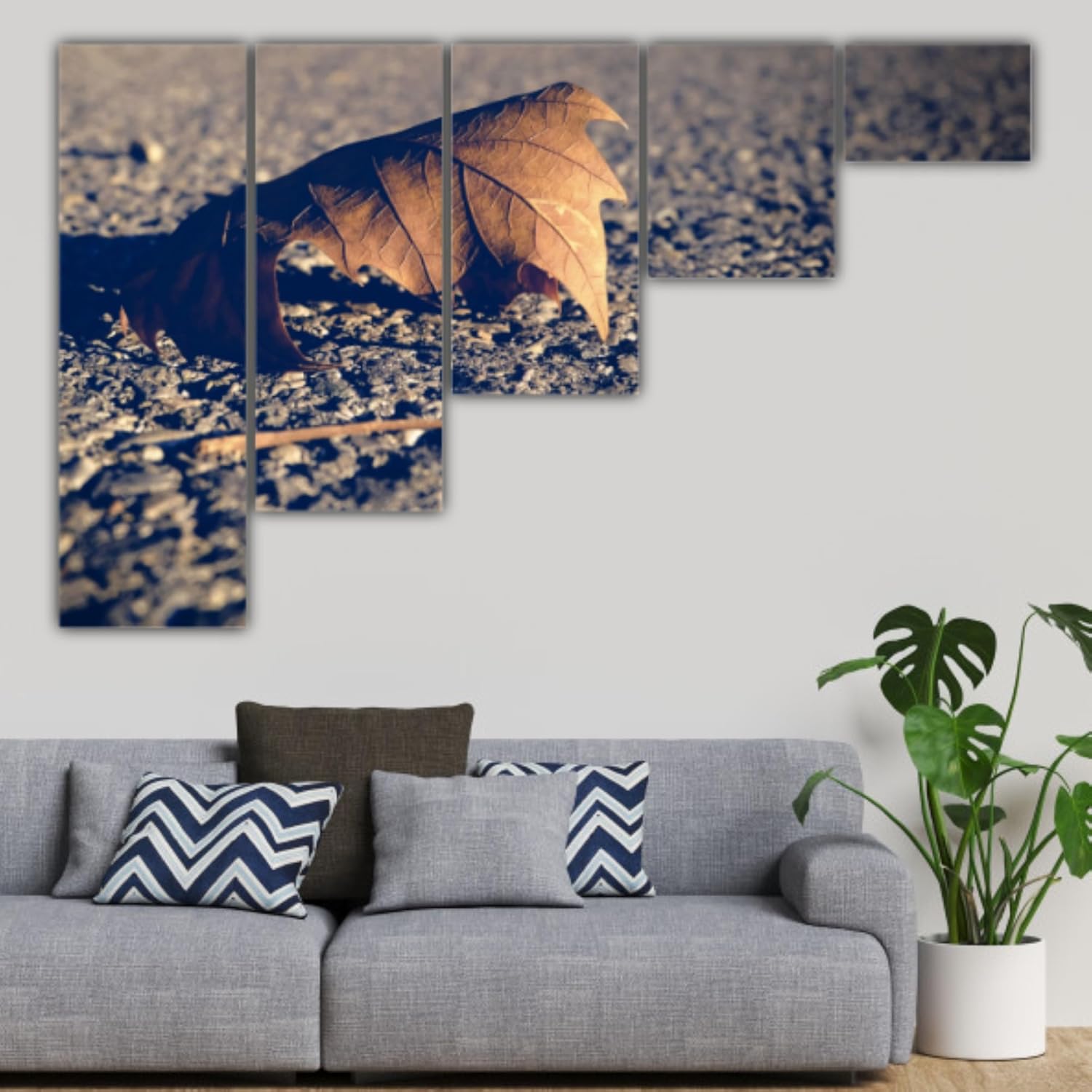 Close-up of the multi-frame Blue-tiful Vinyl Nature Framed Wall Art showcasing splash-proof 6mm MDF construction.