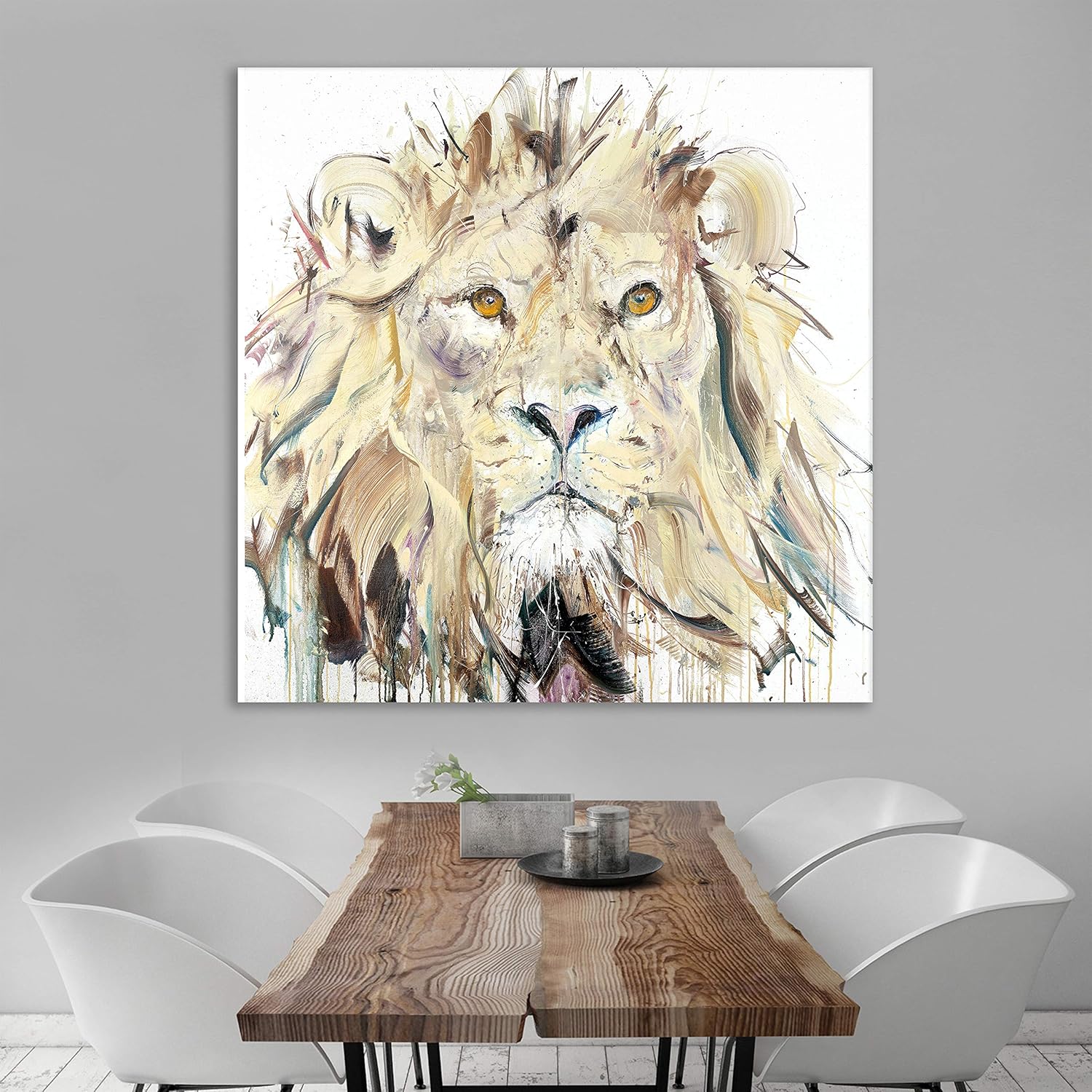 Lion King Unframed Canvas Wall Art That'll Make Your Walls Roar featuring a close-up of a majestic lion portrait