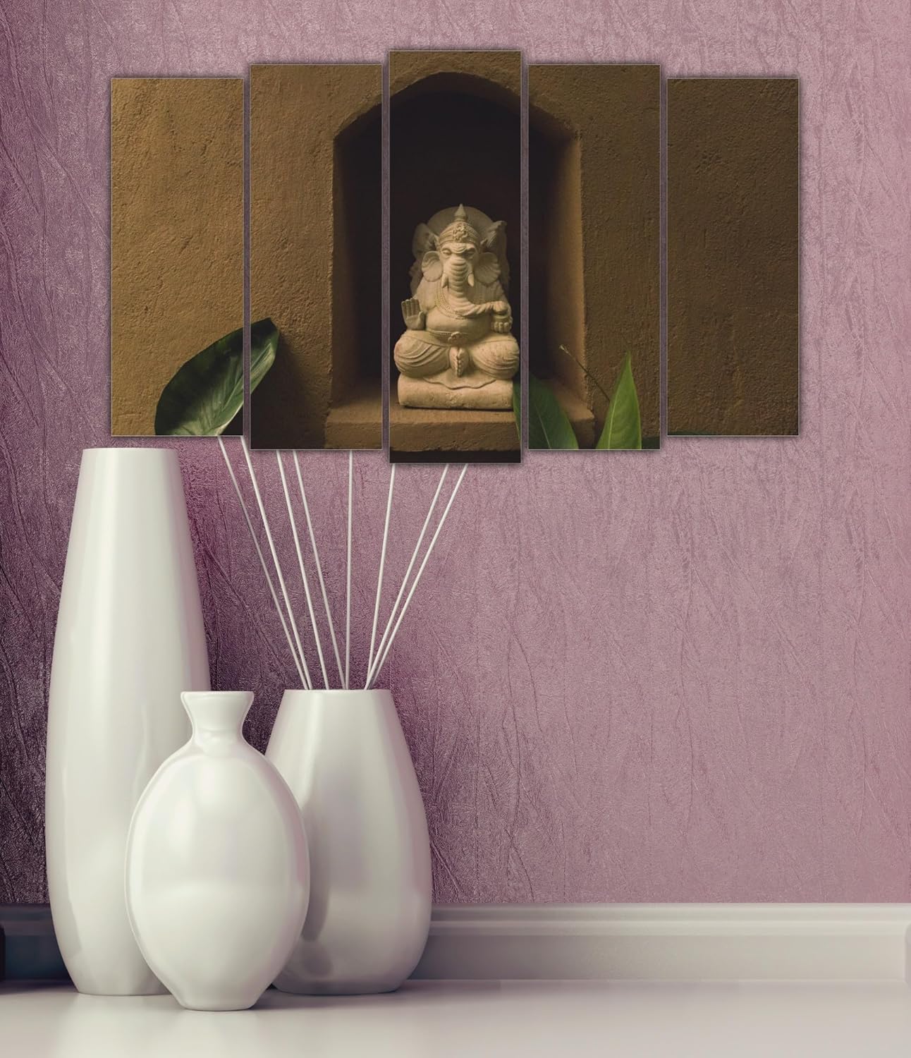 Close-up of Ganesha-tastic Framed Wall Art That'll Bless Your Space texture and vibrant colors