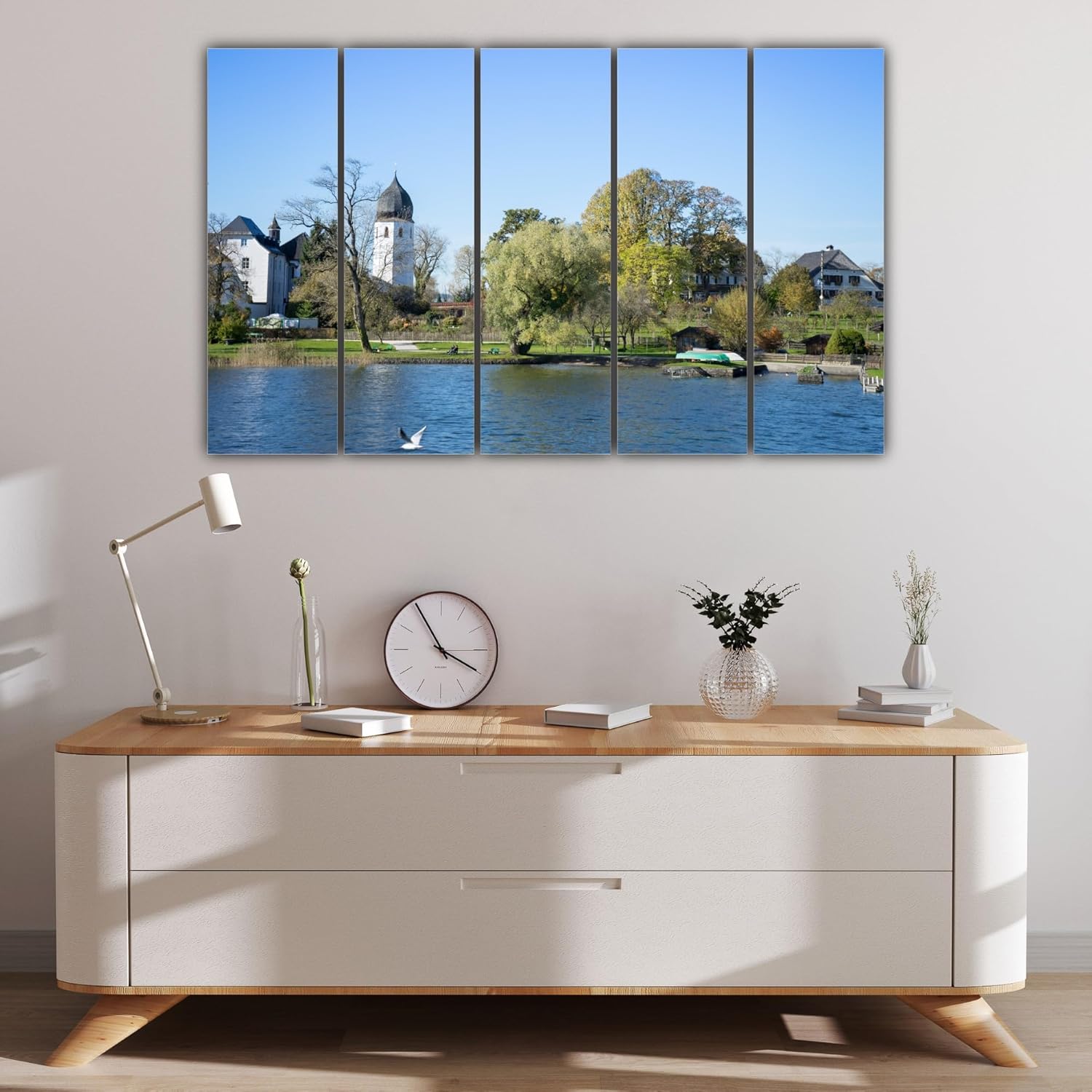 Framed Urban Vibes Wall Art showing dynamic cityscape across multiple panels