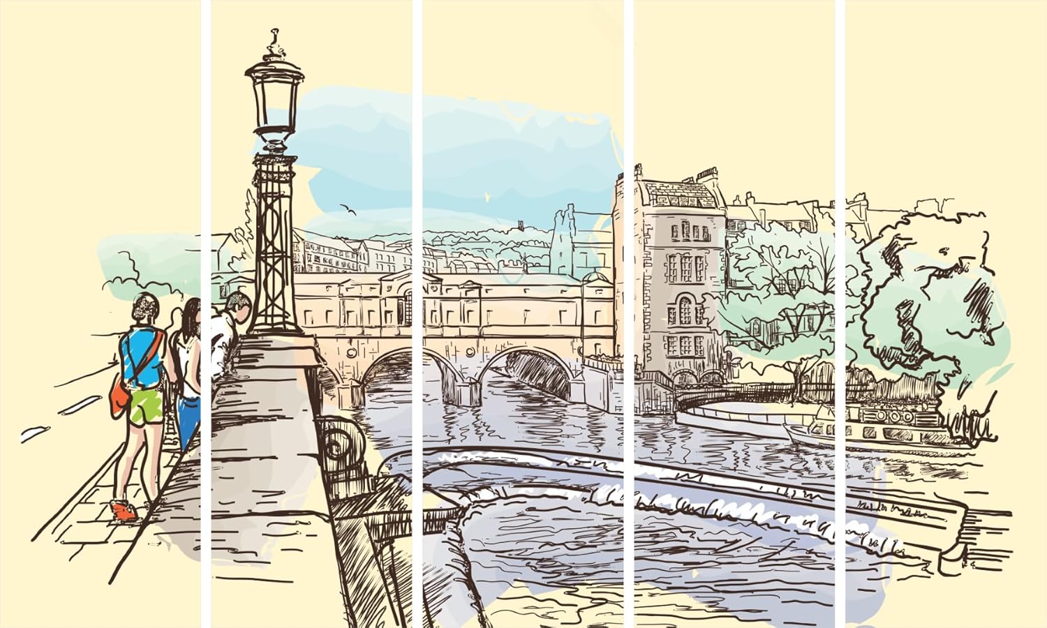 London-tastic Riverside Framed Wall Art That'll Make Your Walls Swoon (150x76cm Multi-Frame)