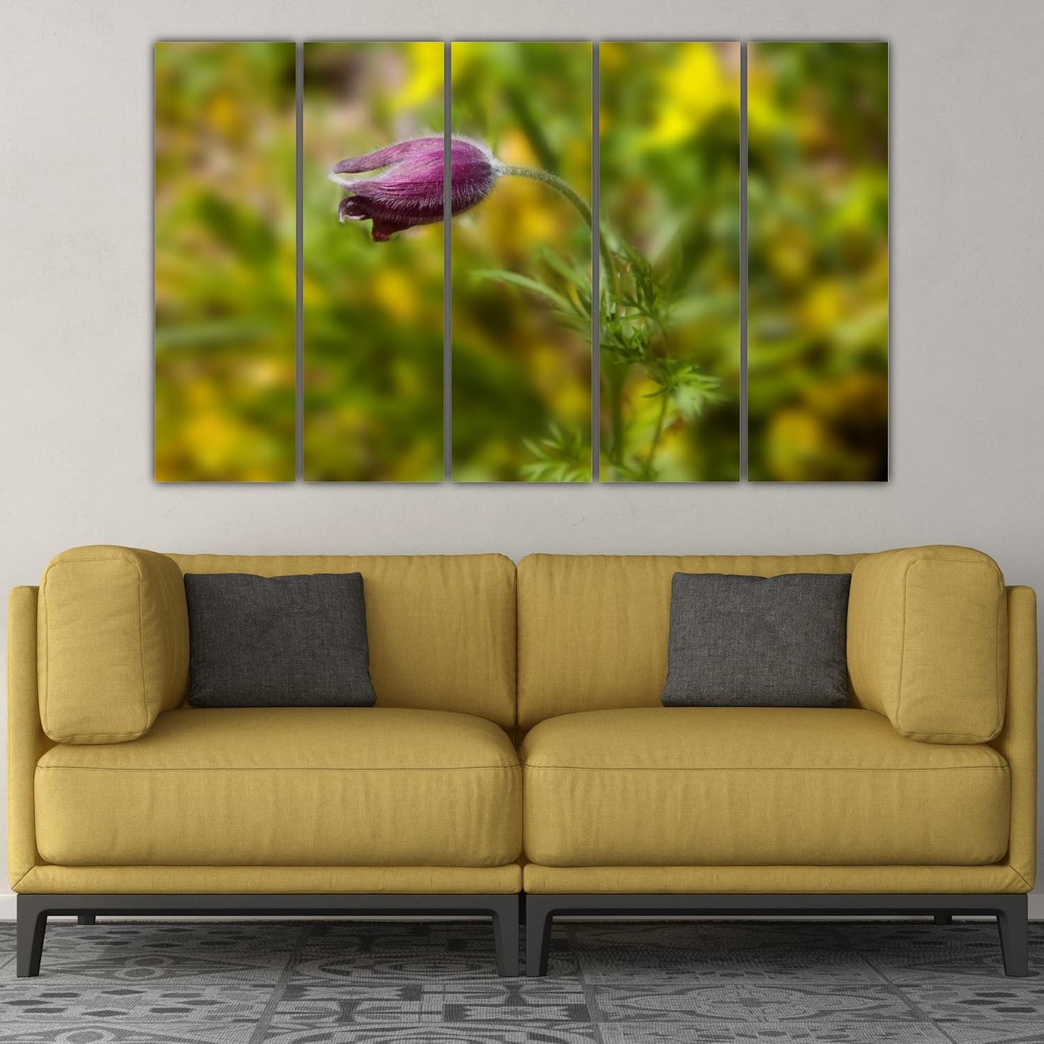 Five-panel framed flower photography Wall Art bursting with color and style