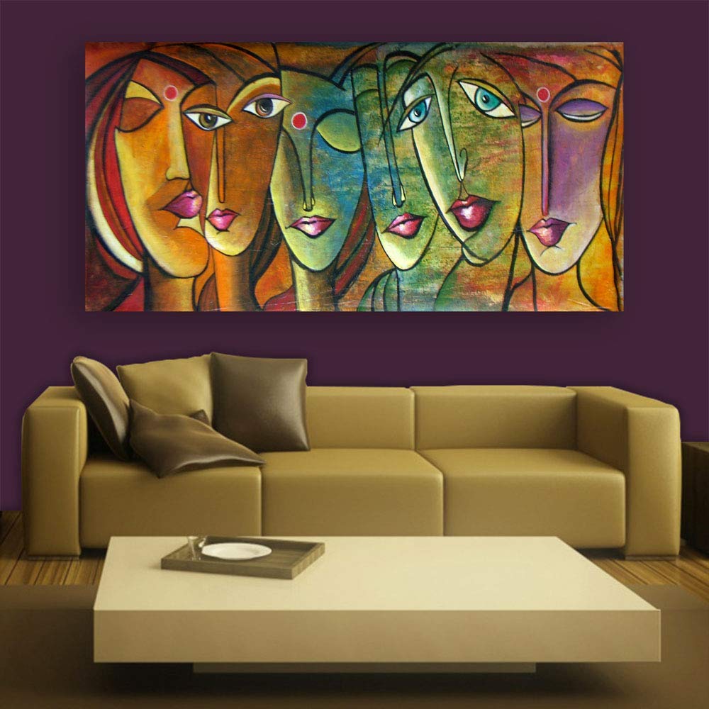 Femininity-Focused Framed Wall Art That'll Make Your Walls Blush - Abstract Orange Human Canvas (85x40.5cm)
