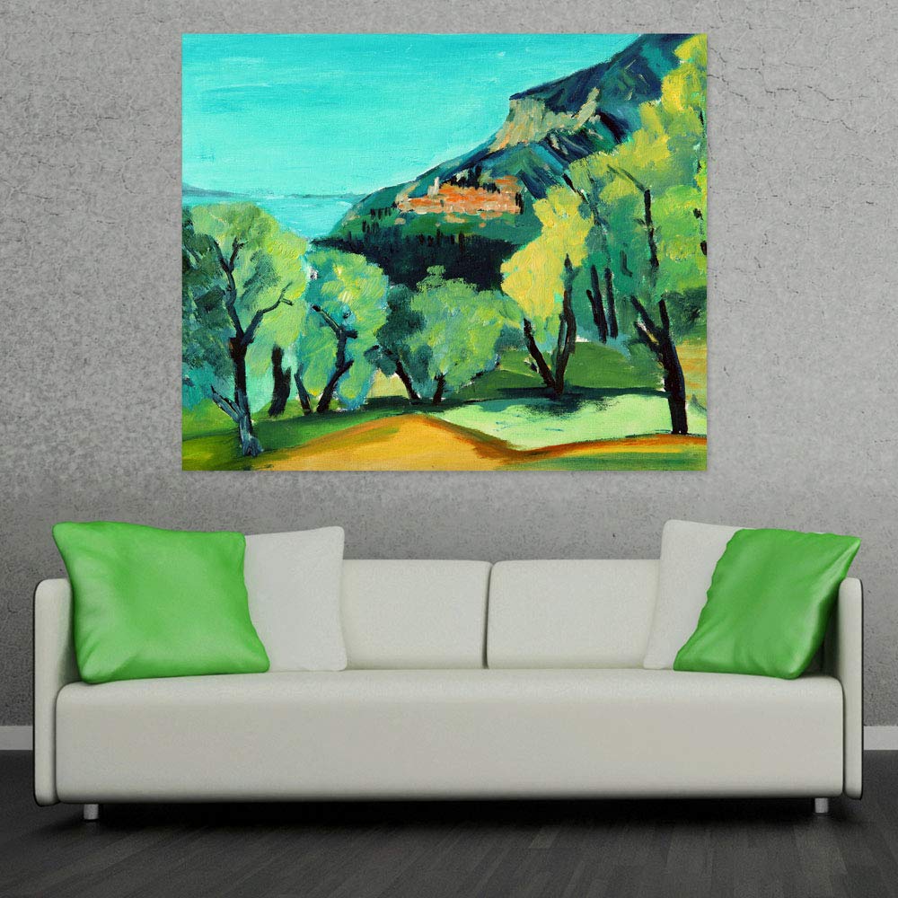 Country Roads Canvas Calling: Unframed Countryside Wall Art showcasing rolling hills on pure cotton canvas.