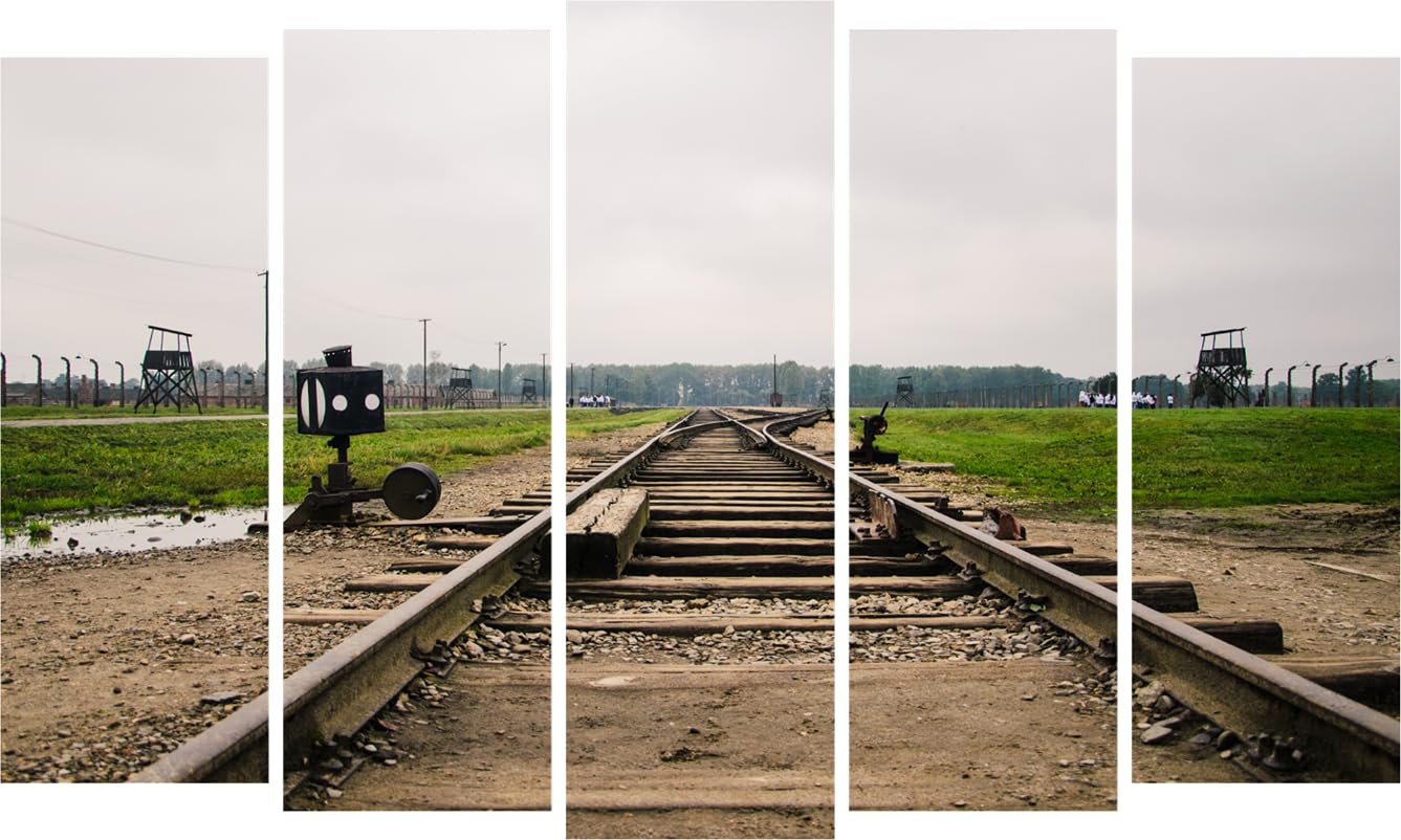 Trackside Triumph: Framed Train Tracks Wall Art to Steer Your Walls (150x76cm)