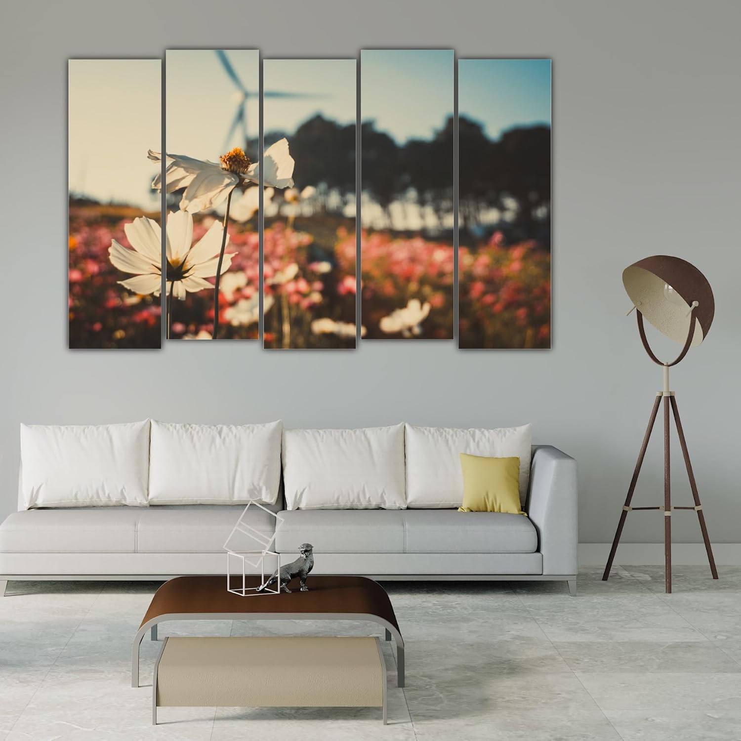 Detailed shot of Petal-Powered Multi-Frame Photography That'll Make Your Walls Bloom - Wall Art, highlighting bright multicolour petals.