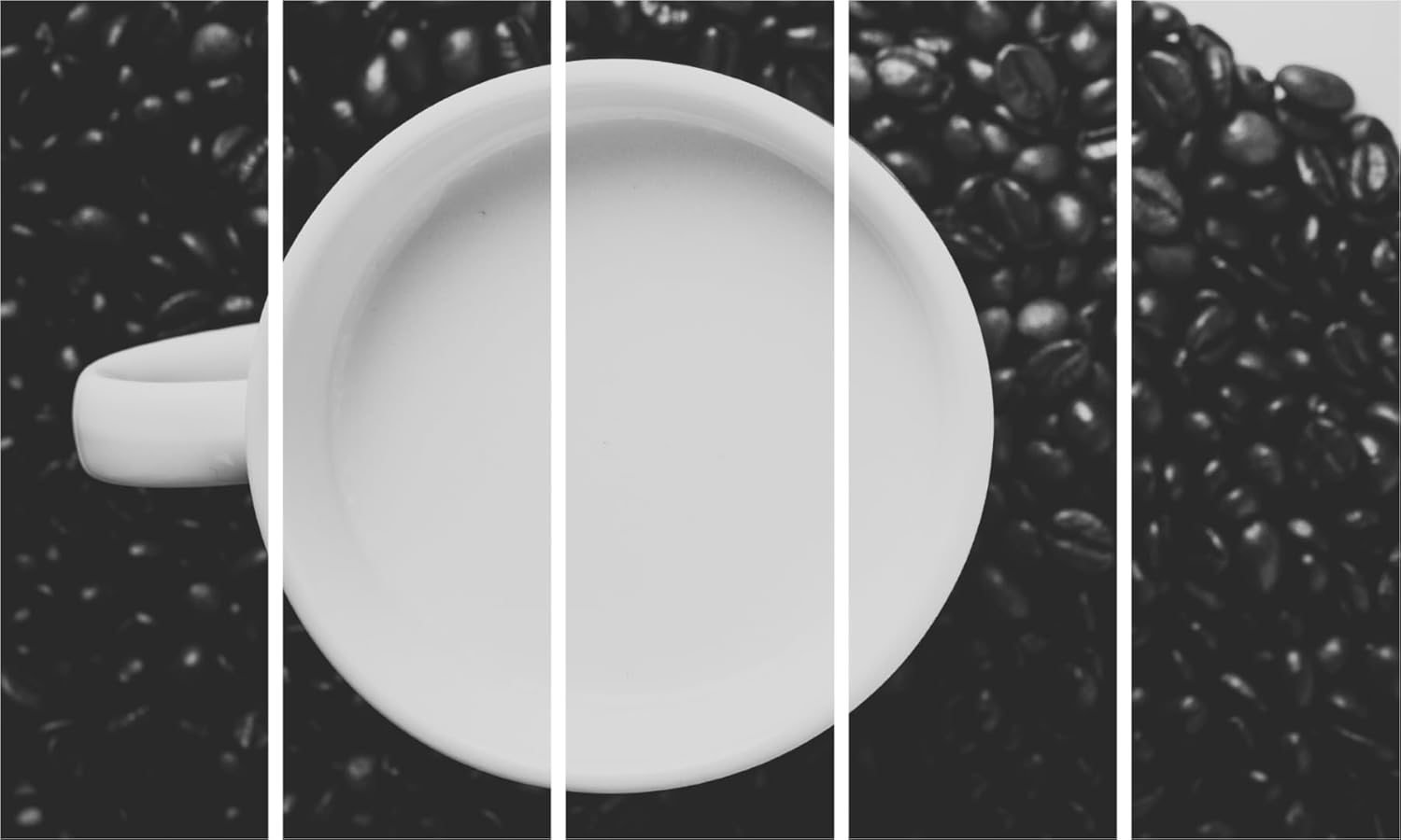 Sip Happens: Brew-Tiful Multi-Frame Coffee Cup Photography Framed Wall Art (150x76cm)