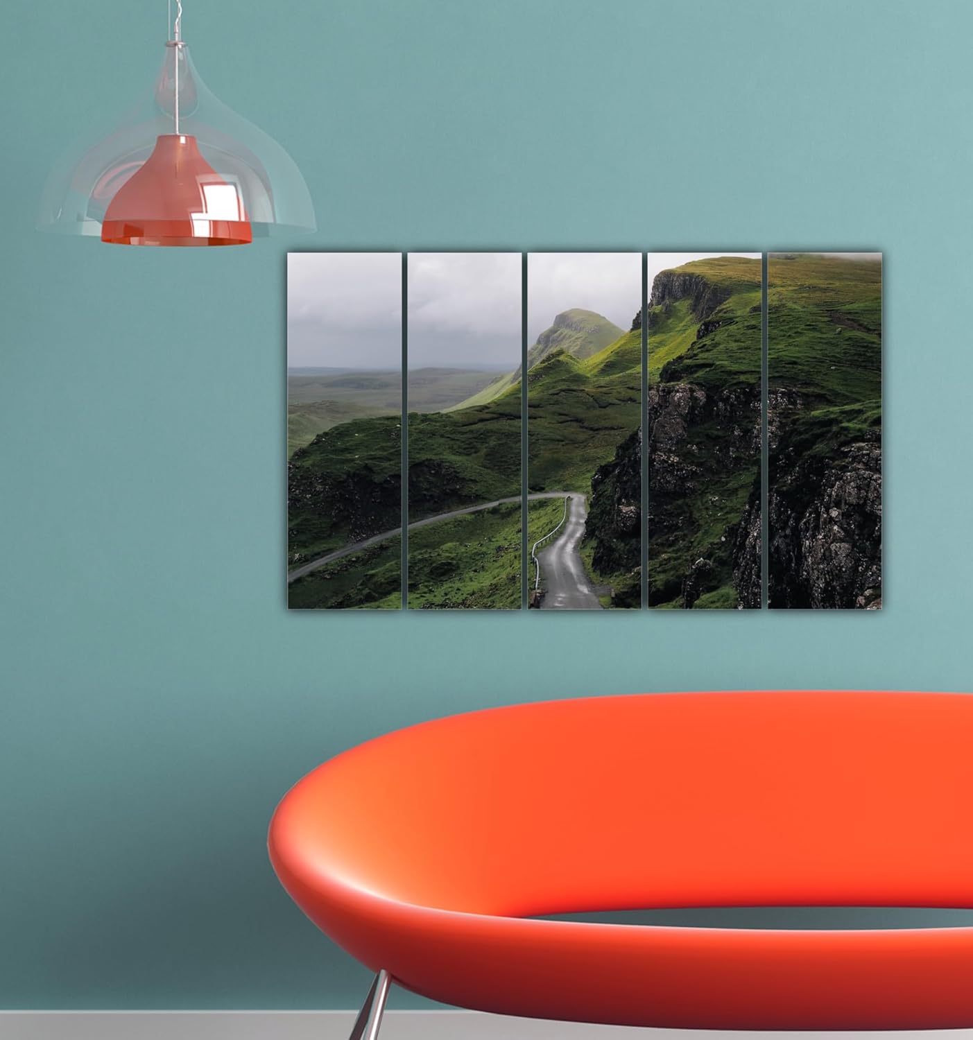 Close-up of the multi-frame splash-proof road artwork in Mountain Magic Photography Framed Wall Art