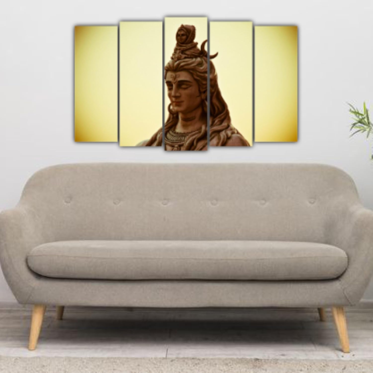 Close-up of Shiva Shines in 5-Frame Vinyl Wall Art framed on sleek MDF