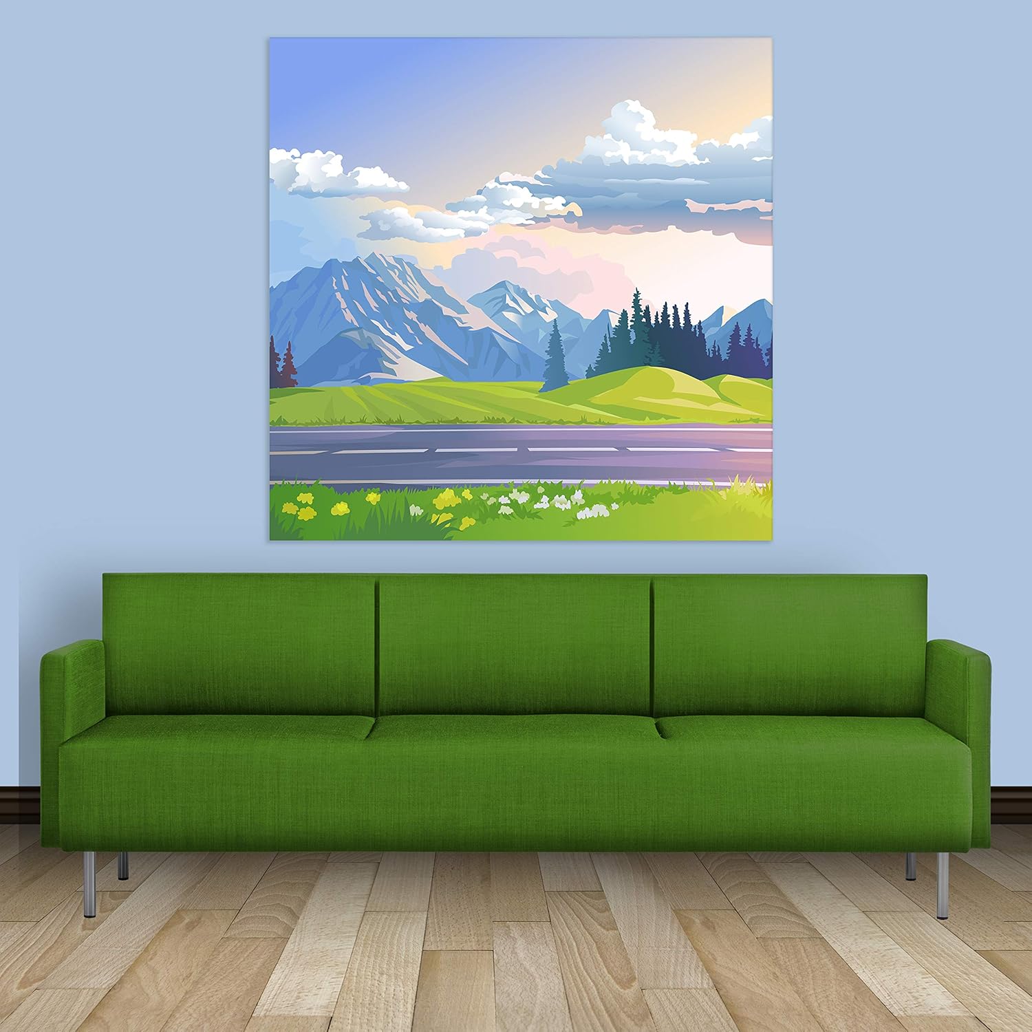 Image of Brr-illiant Snowy Peaks Unframed Landscape Wall Art featuring a snow-covered mountain scene.