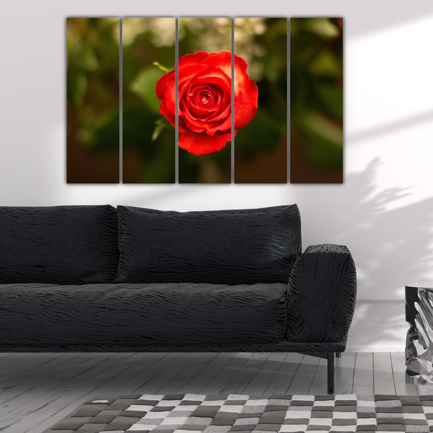 Rose-tastic Multi-Frame Red Rose Photography Framed Wall Art with close-up red rose petals in a multi-frame arrangement.