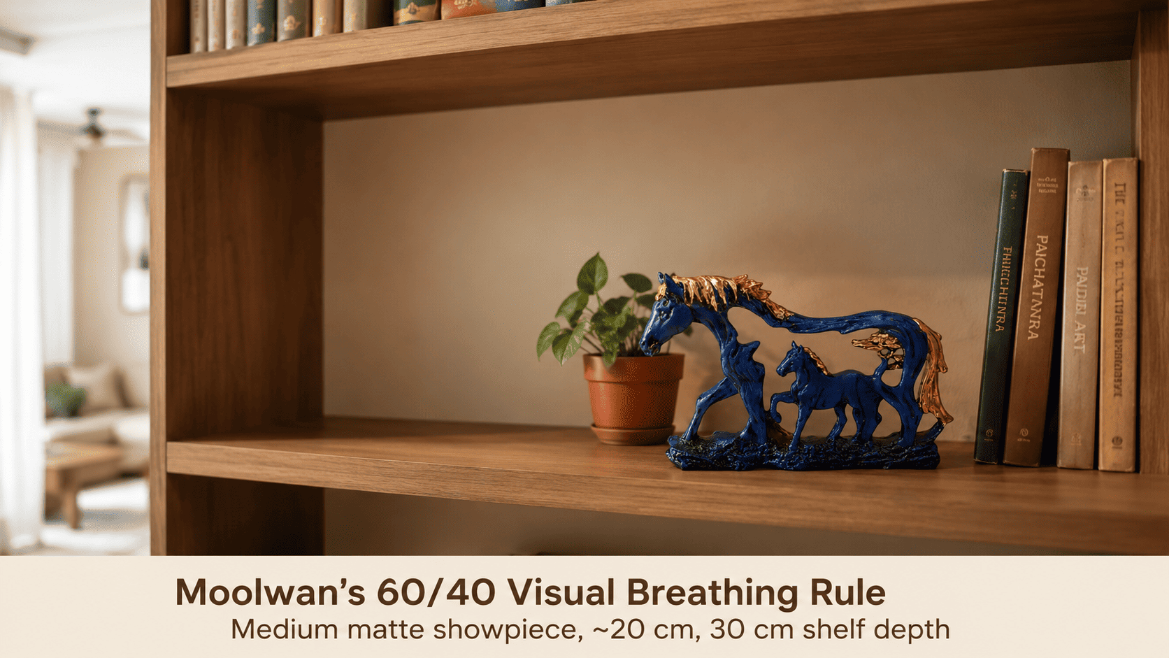 How to Style a Decorative Statue on a Bookshelf Without Looking Cluttered