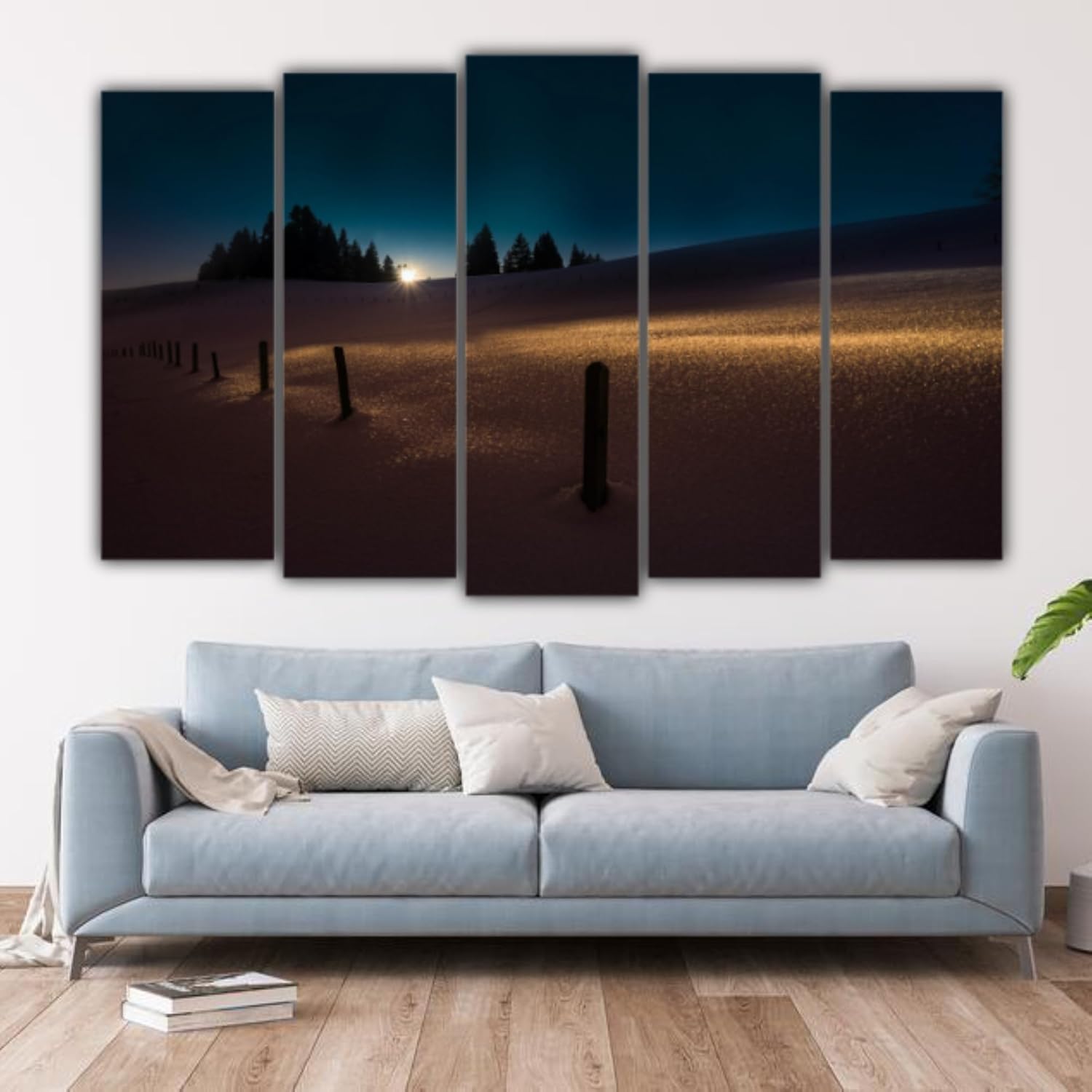 Close-up of the multi-frame Sunrise-sational Photography Framed Wall Art to Glow Up Your Space showing vibrant orange and yellow gradient