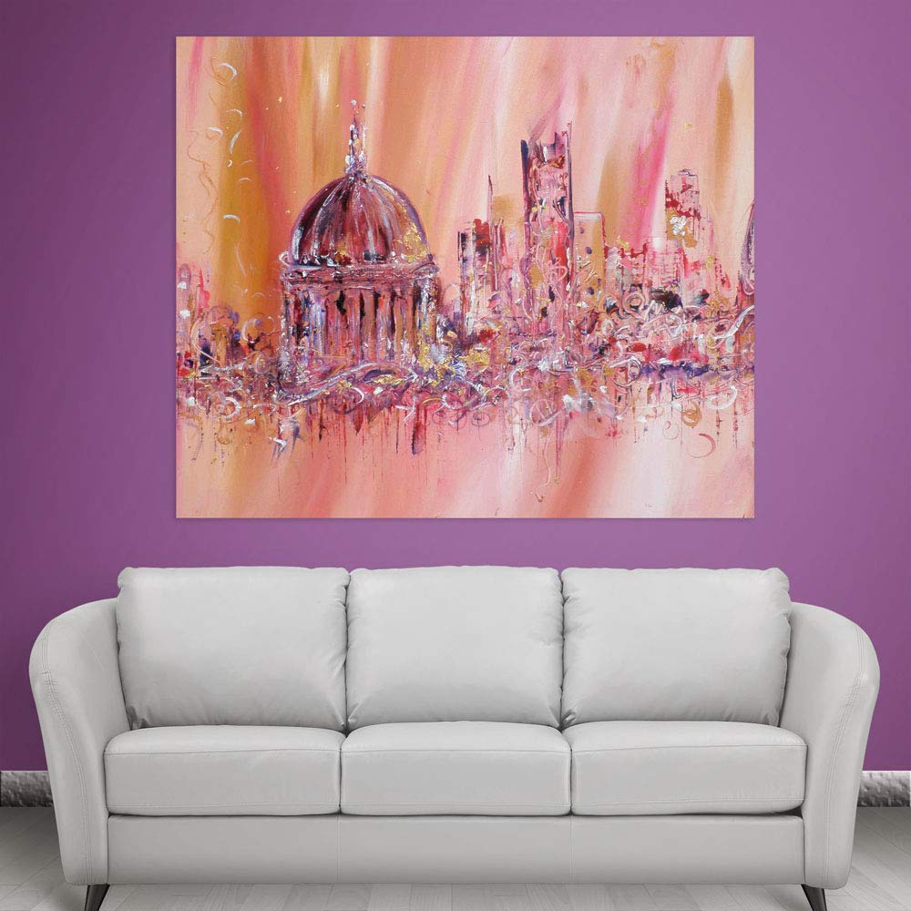 Art City-tastic Intricacy Canvas That'll Make Your Walls Swoon - Unframed Abstract Wall Art (91x76cm) displayed on a pristine white wall