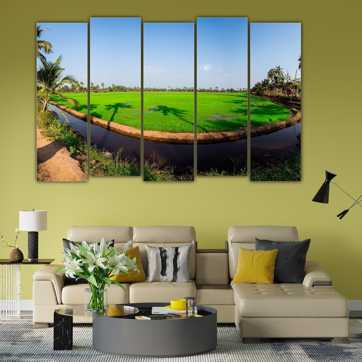 Land's End-Scape! 5-Panel Framed Wall Art showcasing the textured print on sleek 6mm MDF frames