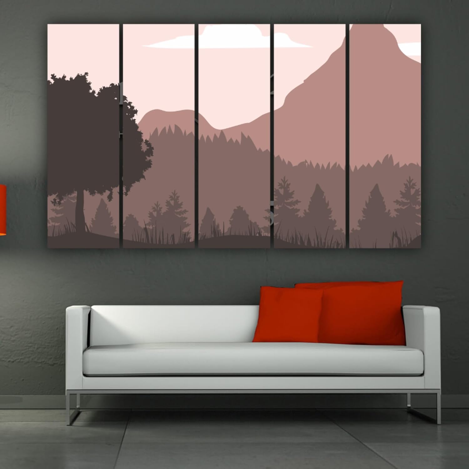 Panorama-licious 5-Frame Landscape Wall Art side view with premium canvas prints and sturdy wooden MDF frames.