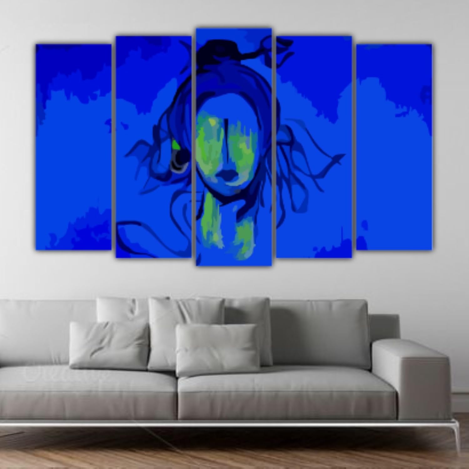 Close-up of Shiva-stravaganza Multi-Frame Framed Wall Art Fiesta highlighting divine Shiva silhouette