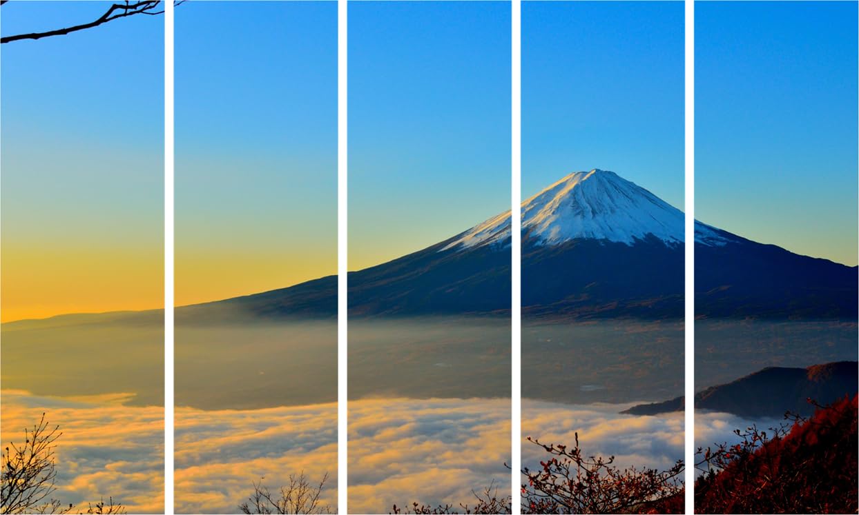 Mountain Majesty: 5-Panel Framed Wall Art That Peaks Your Decor (127x76cm)
