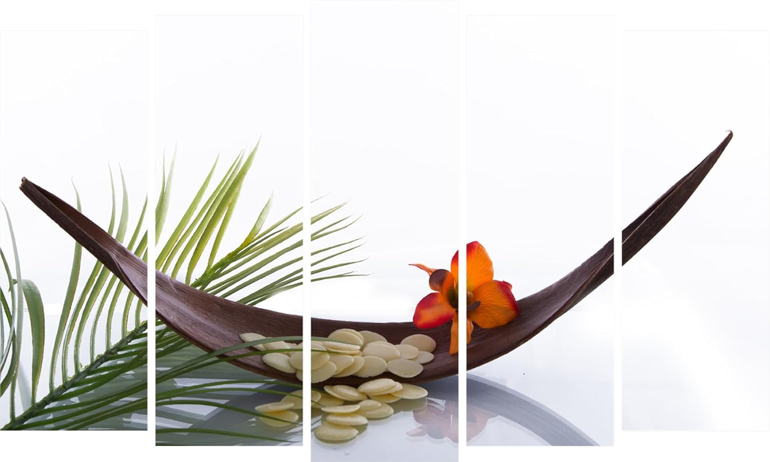Wellness-tastic 5-Panel Wall Art Photography That's Framed to Please (127x76cm) showing vibrant abstract wellness designs on a living room wall