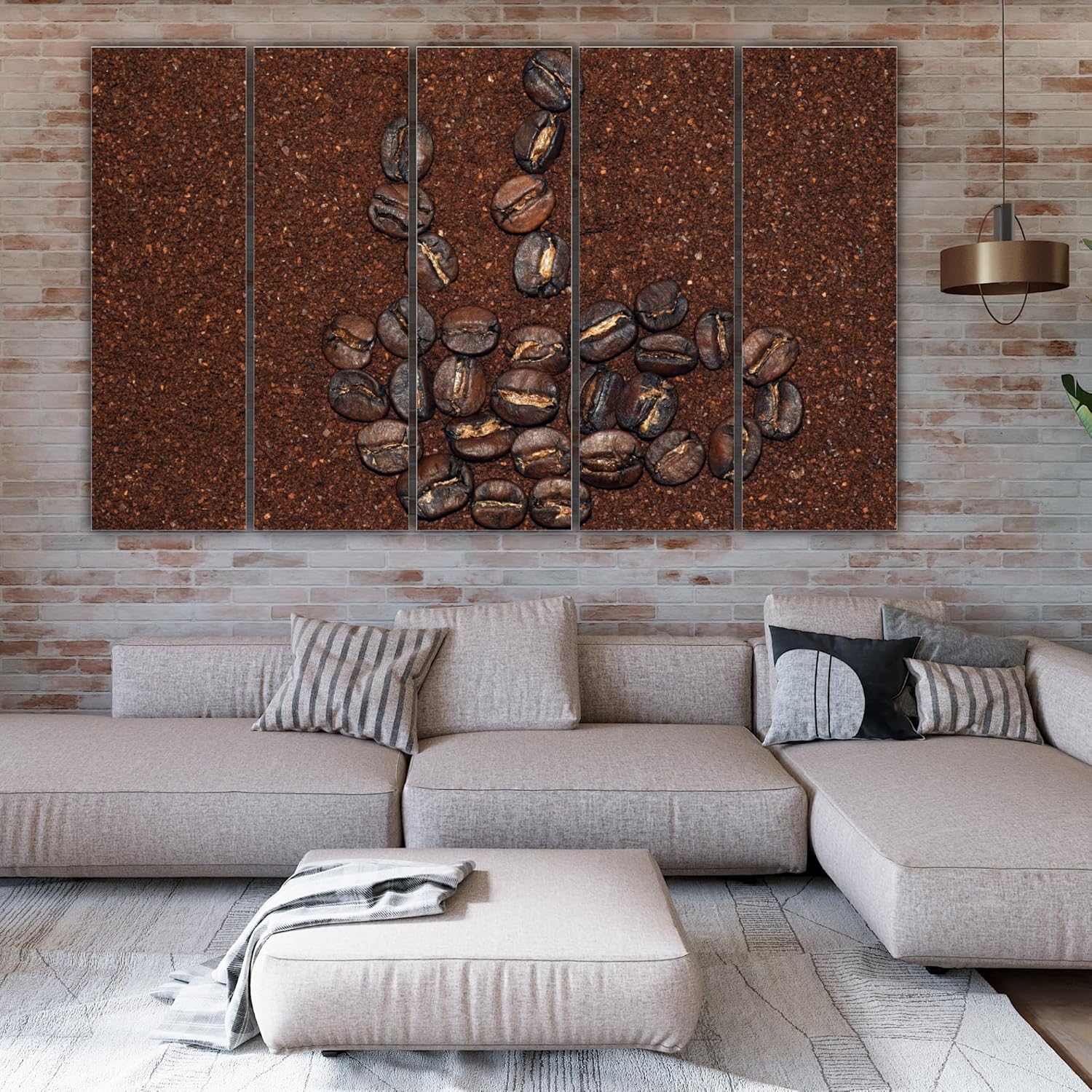 Close-up of Bean There, Hung That coffee bean photography framed Wall Art showcasing rich brown tones