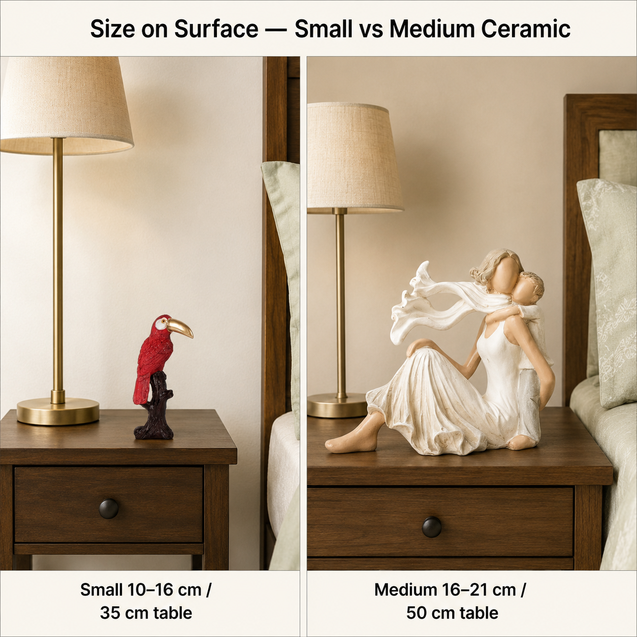 What Size Modern Showpiece Actually Fits a Small Indian Bedside Table