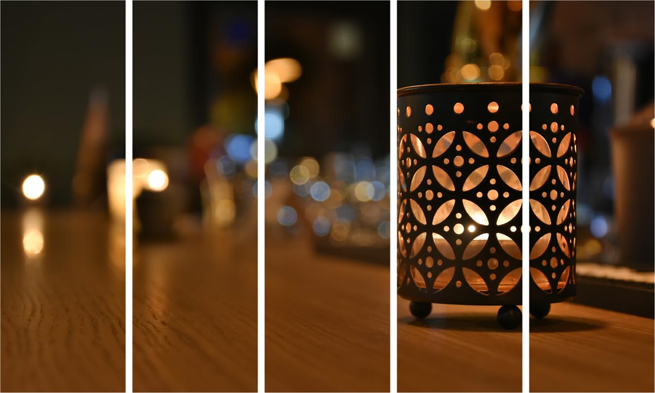 Waxing Poetic: Candlelight Photography Framed Wall Art Cluster (150x76cm)