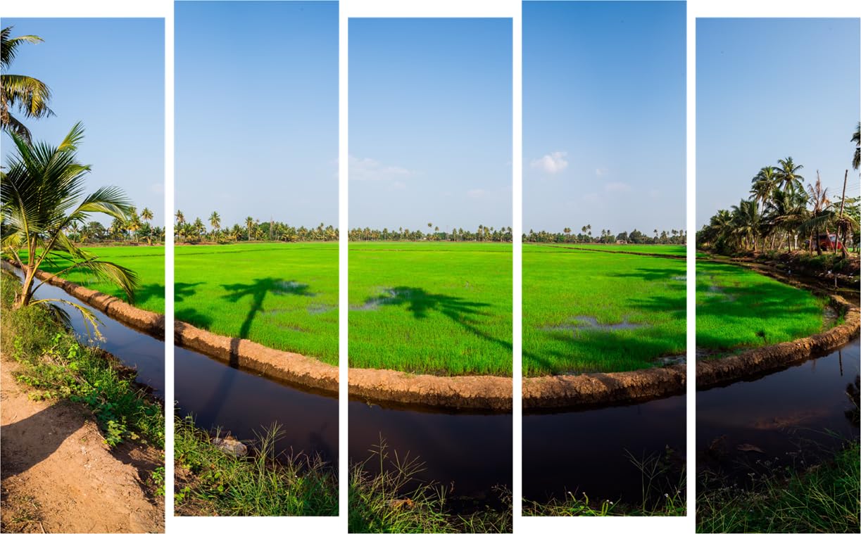 Land's End-Scape! 5-Panel Framed Wall Art That Brings Outdoor Vibes Indoors (150x76cm)