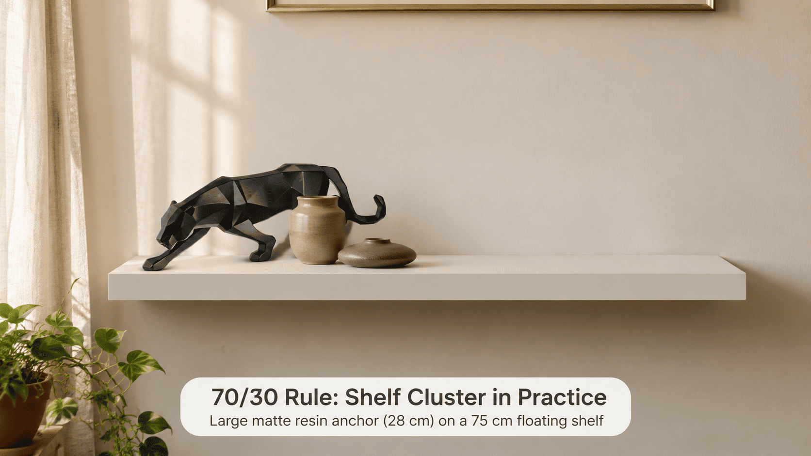 How to Style a Modern Statue Cluster on a Bookshelf or Floating Shelf